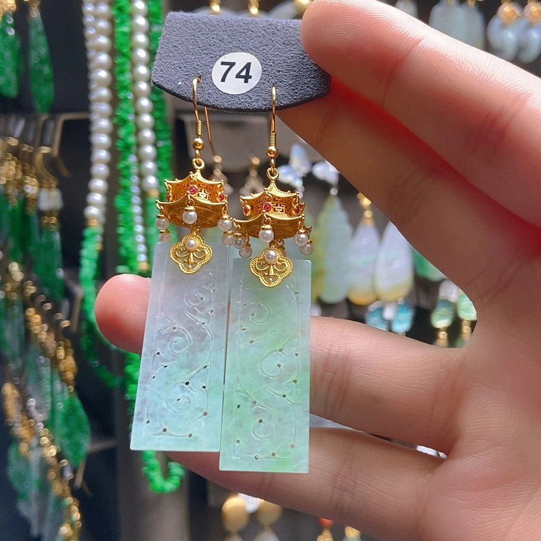 翡翠未镶嵌耳饰翡翠
