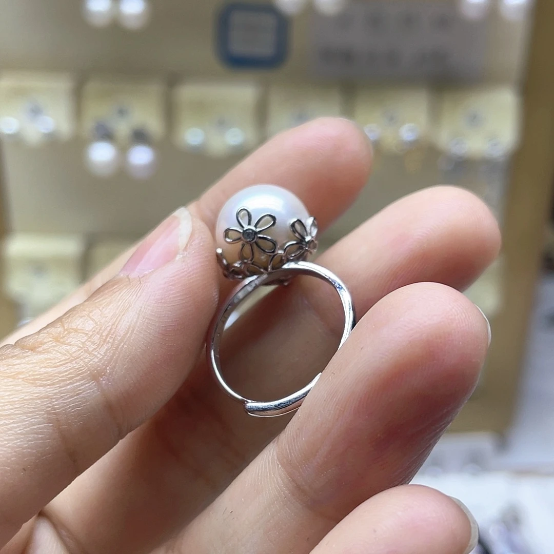 淡水珍珠戒指银S925镶嵌