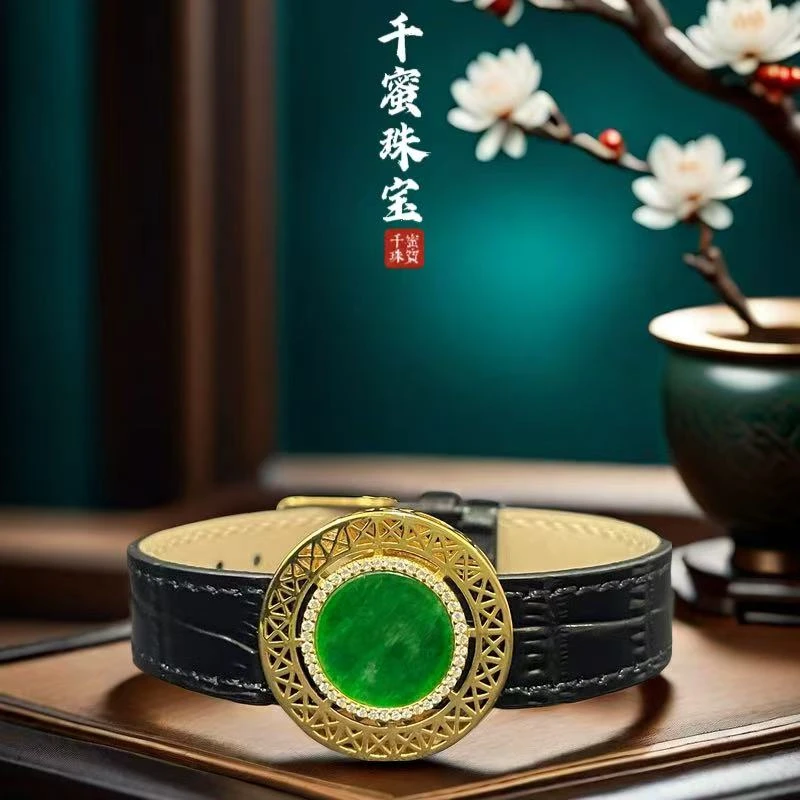 天然缅甸A货翡翠事事顺意双用手表吊坠