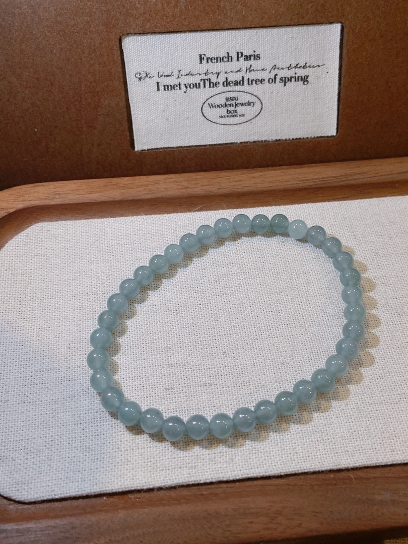 A312 高冰蓝翡素圈手串