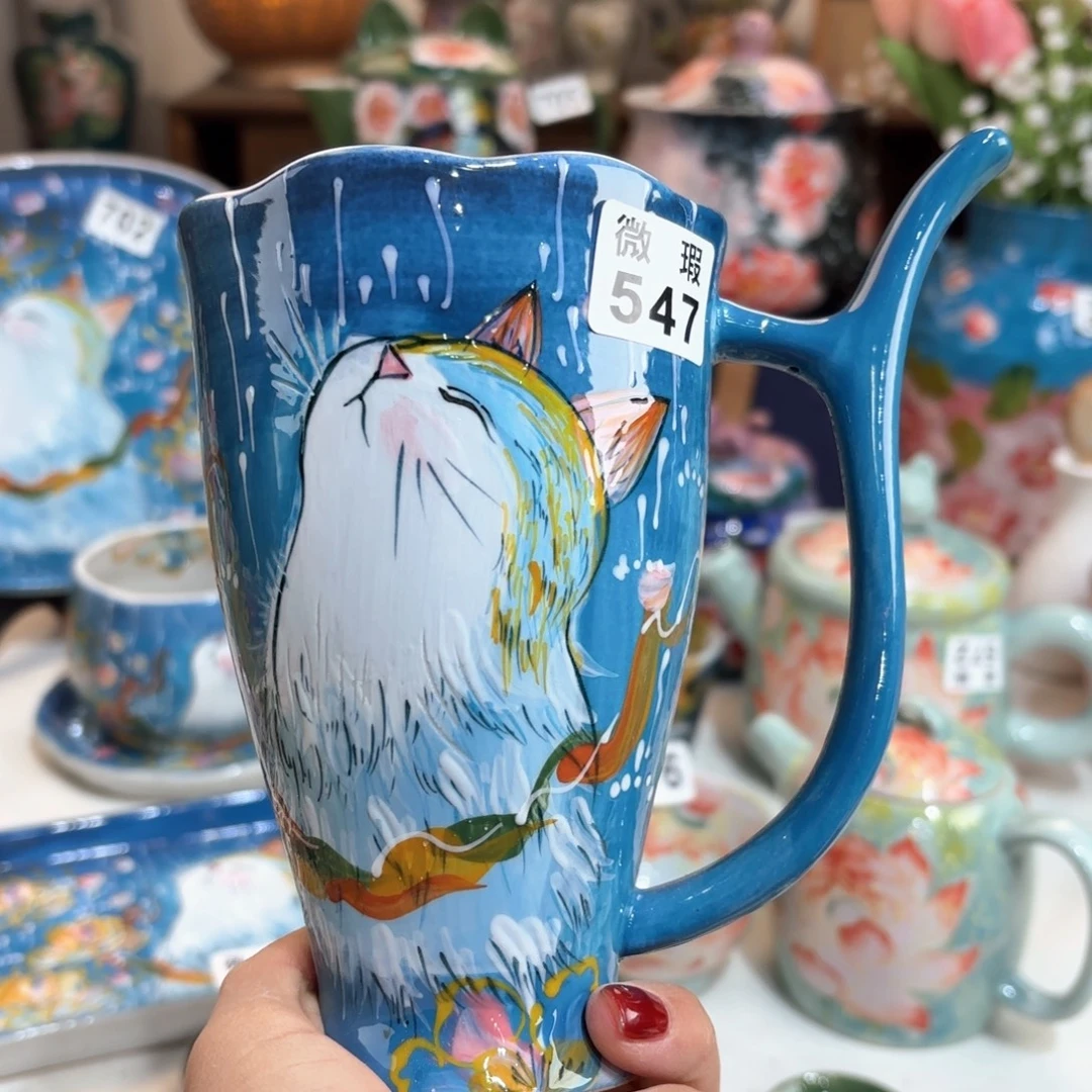 景德镇手绘高温釉下彩陶瓷茶具