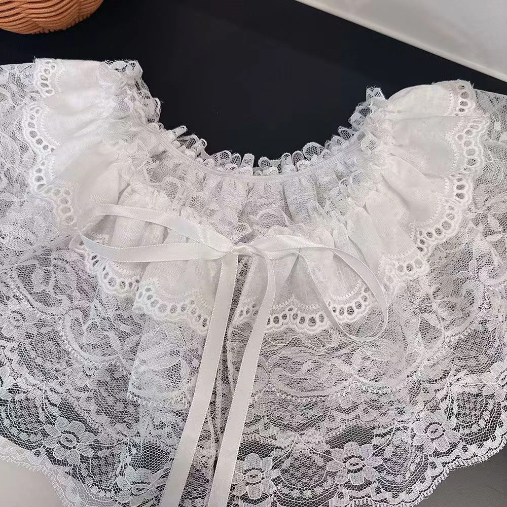 韩国大门2024春夏季半身裙新款重工系带蕾丝耳边短款屁帘围裙