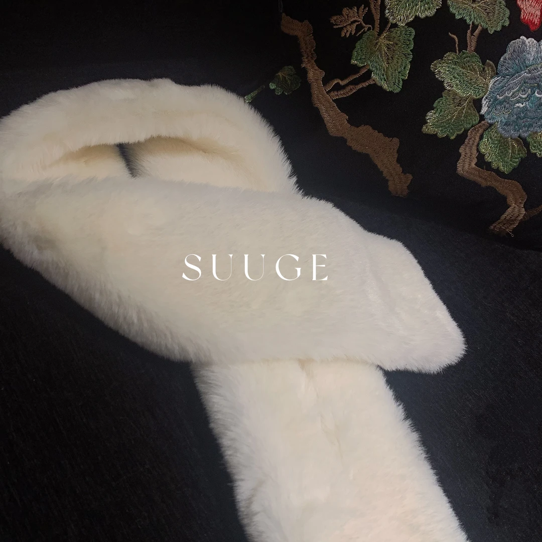 蘇格高定-【兔毛围脖】秋冬时尚百搭纯色不掉色保暖兔毛围脖