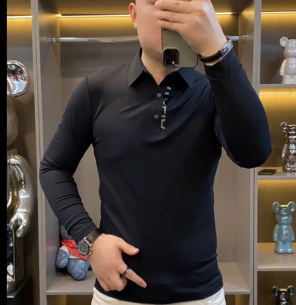 男士春季潮流时尚长袖T恤打底衫高品质百搭3880