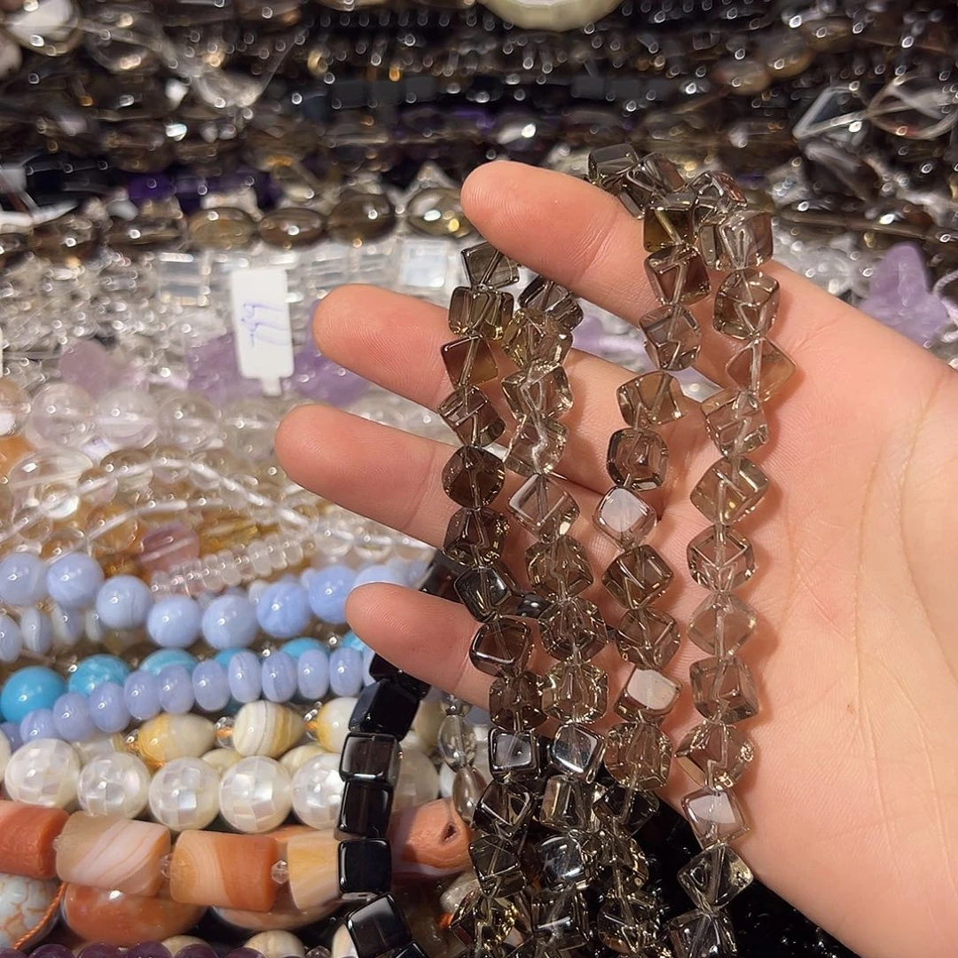 紫晶珠宝半成品银S925镶嵌白茶对角