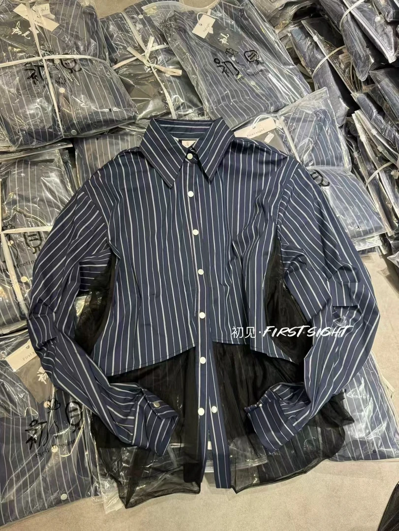 SSHAN-定制衬衫条纹拼接