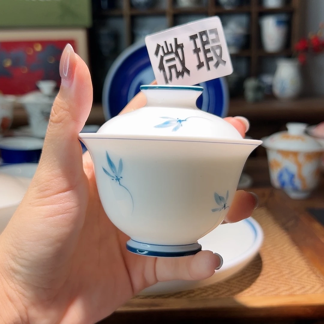 【闪购商品】微瑕 手绘 盖碗