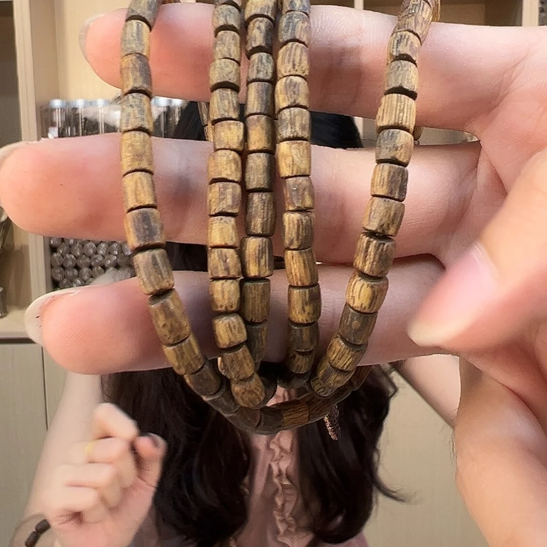 沉香手串糖结桶珠