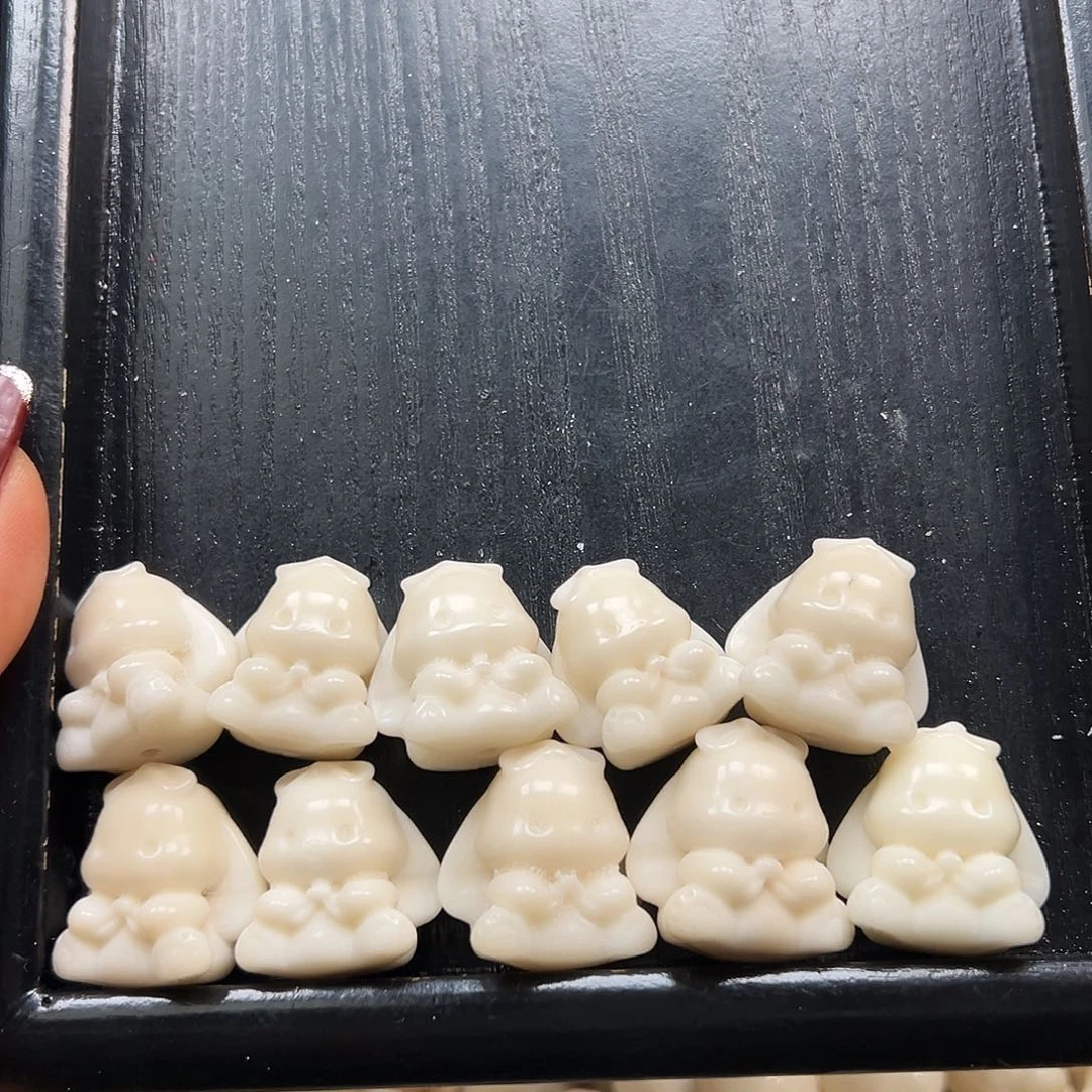 手串菩提根/象牙果瑕疵白玉桂狗10颗有裂