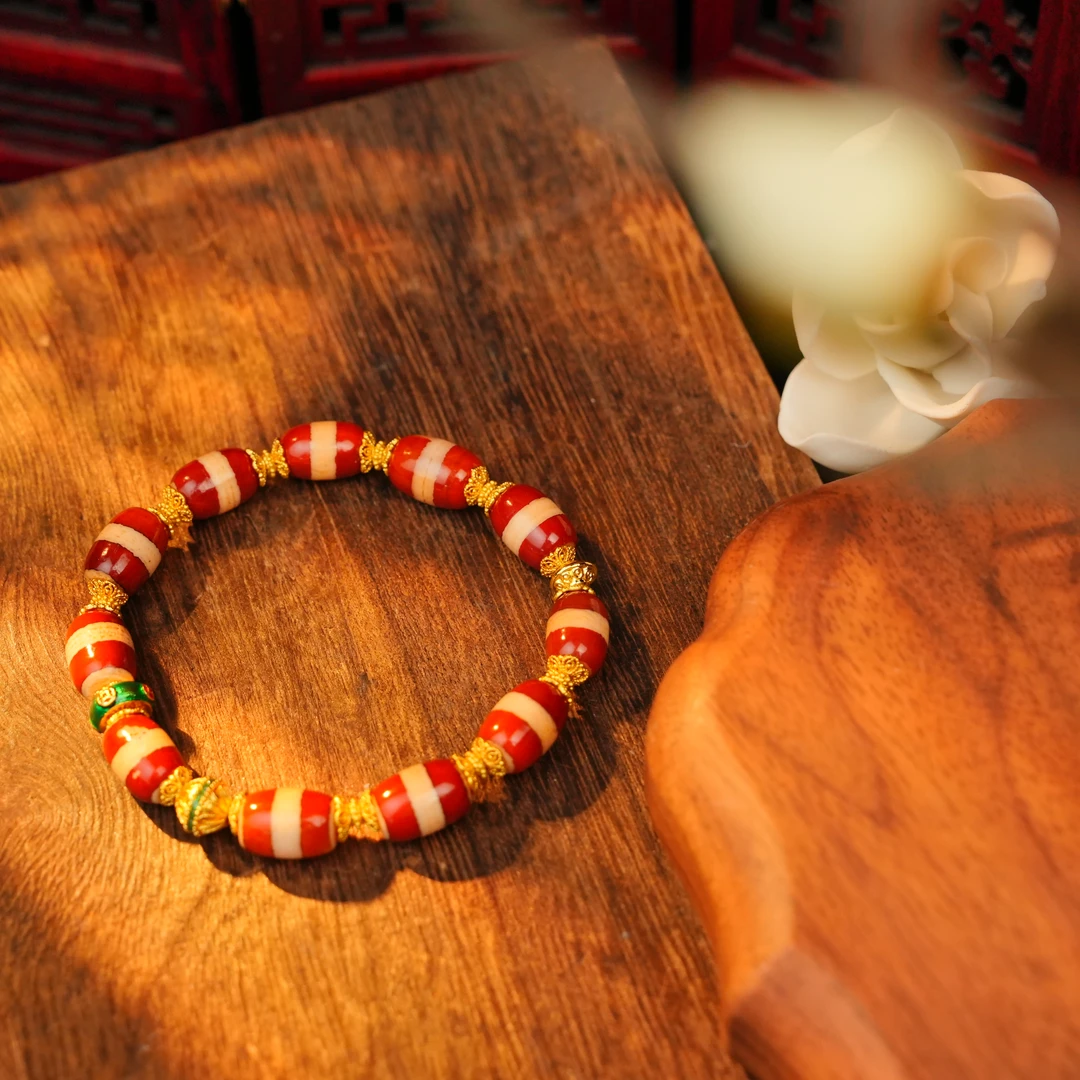 全一线红肉珠珠玛瑙手串 LNR0200166