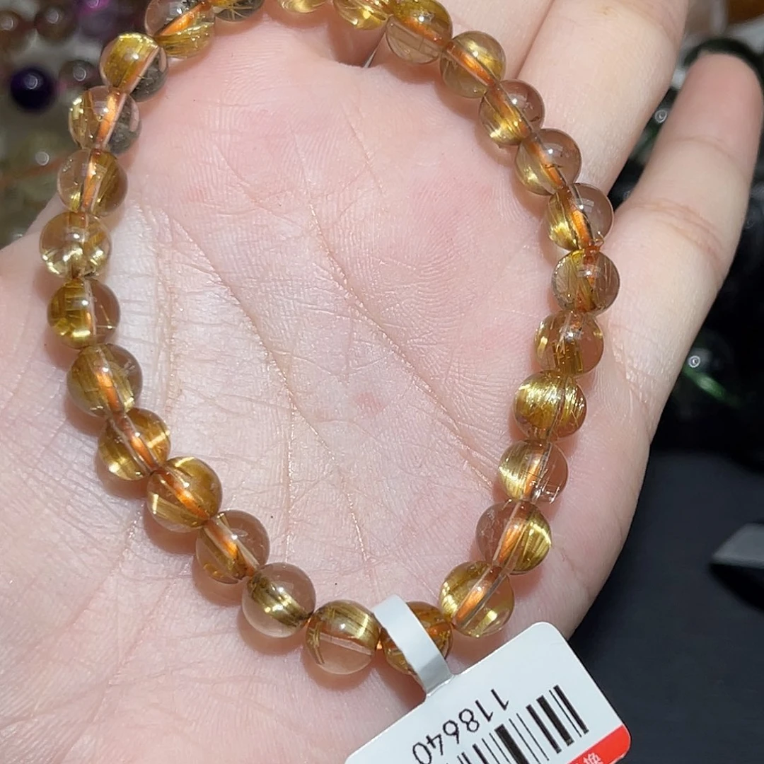 水晶手链未镶嵌金发晶7+