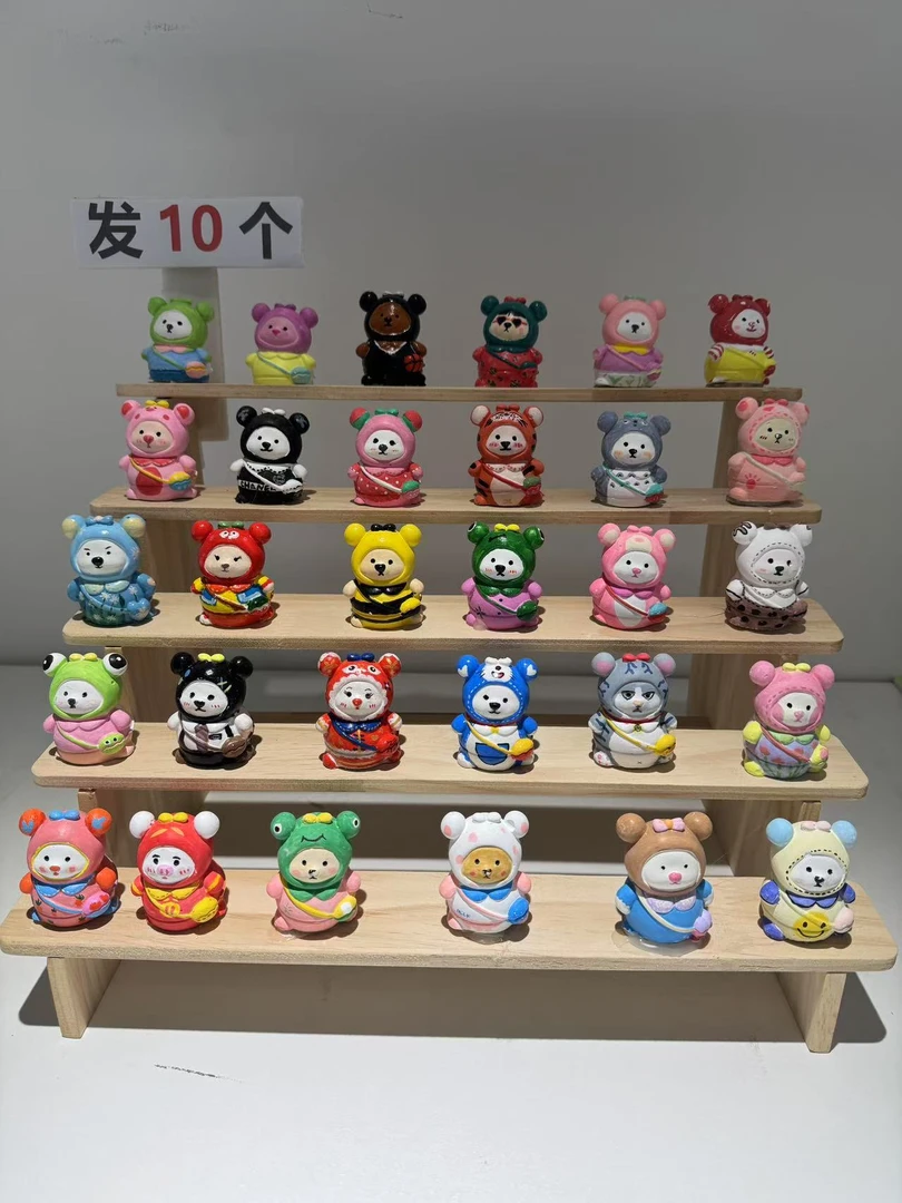 【不带盒子】10只背包熊石膏娃娃创意DIY艺术涂鸦送12色颜料2画笔