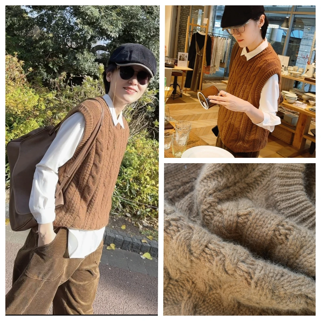 无垠海岸【焦糖】羊毛马甲YM03-072-86023