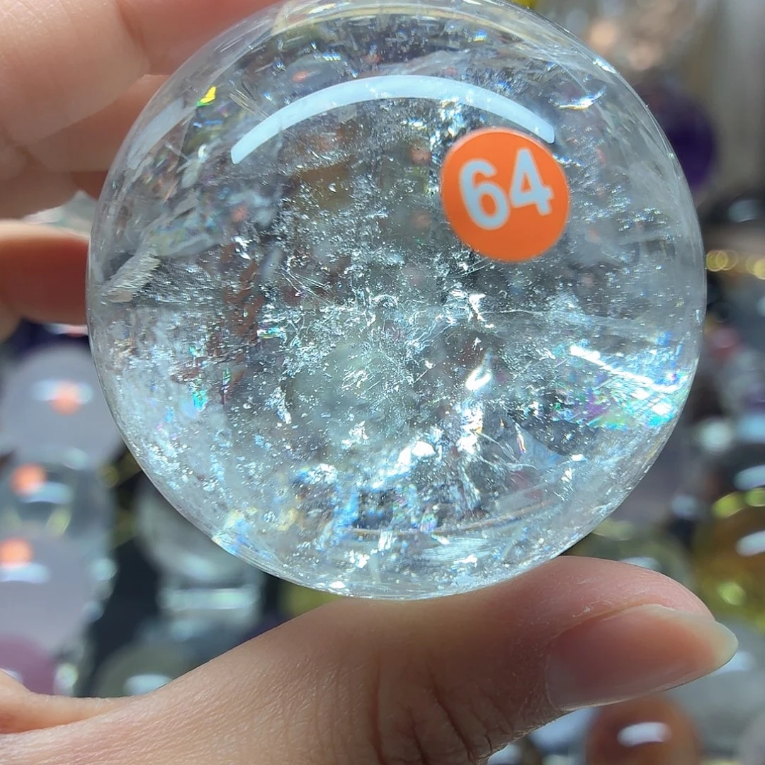 未镶嵌水晶珠宝半成品白水晶爆彩56A64