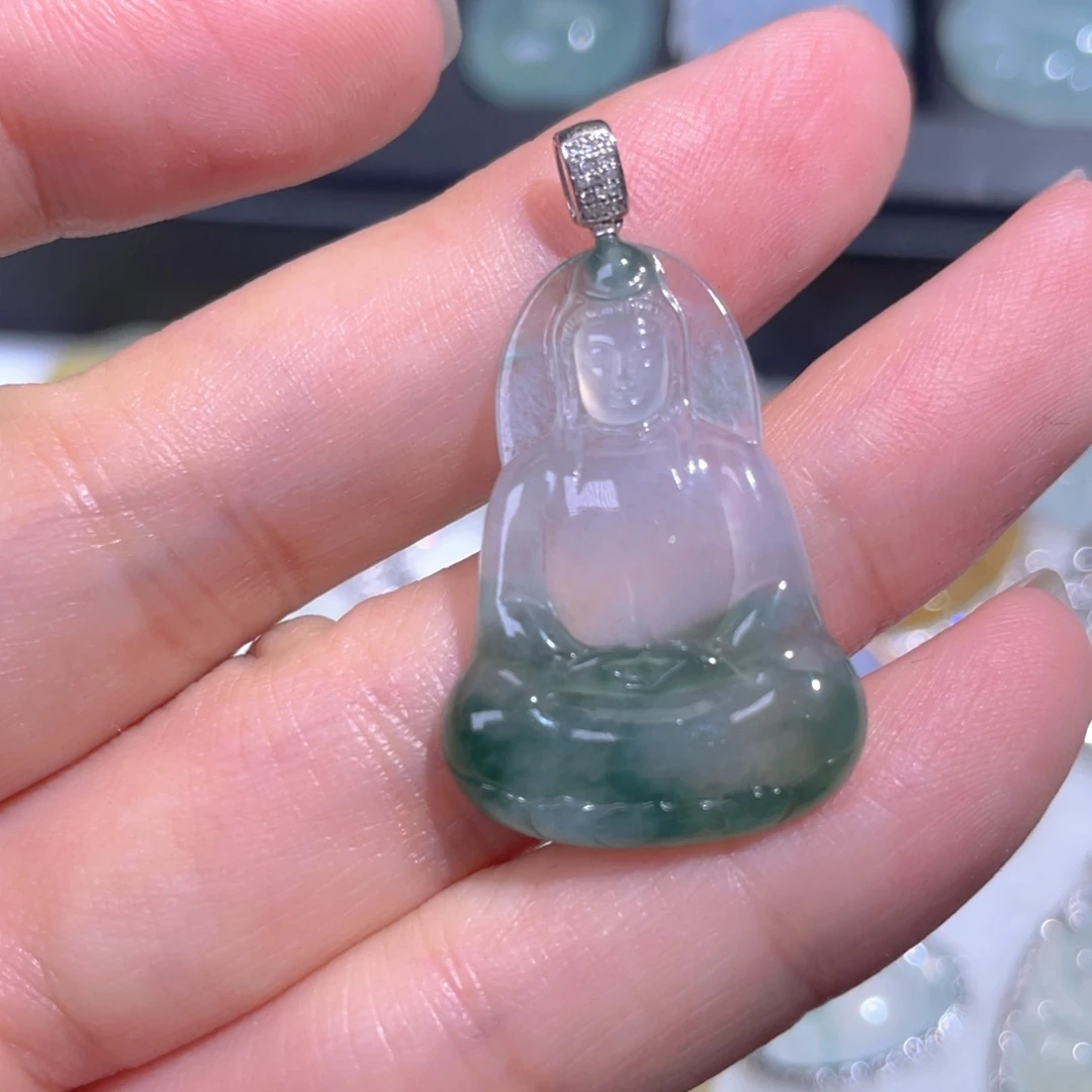 颈饰18K金镶嵌翡翠翡翠