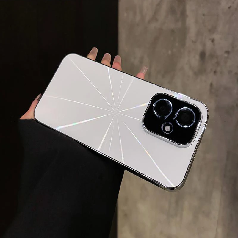 适用荣耀400手机壳CD纹防滑400pro电镀镭射全包防摔创意简约保护