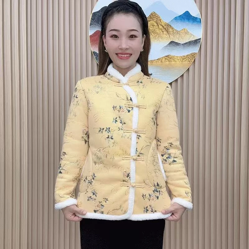 清货断码半价麂皮绒小花袄