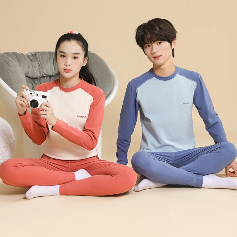 【加绒保暖护肚】秋冬男女童加厚保暖内衣加绒秋衣裤青少年家居服