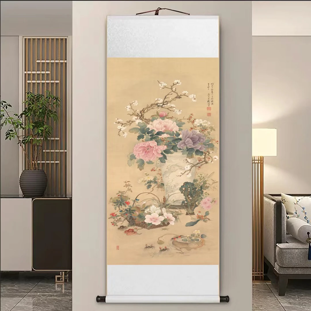 【现代高清微喷装饰画】岁朝图（宽47，高140）