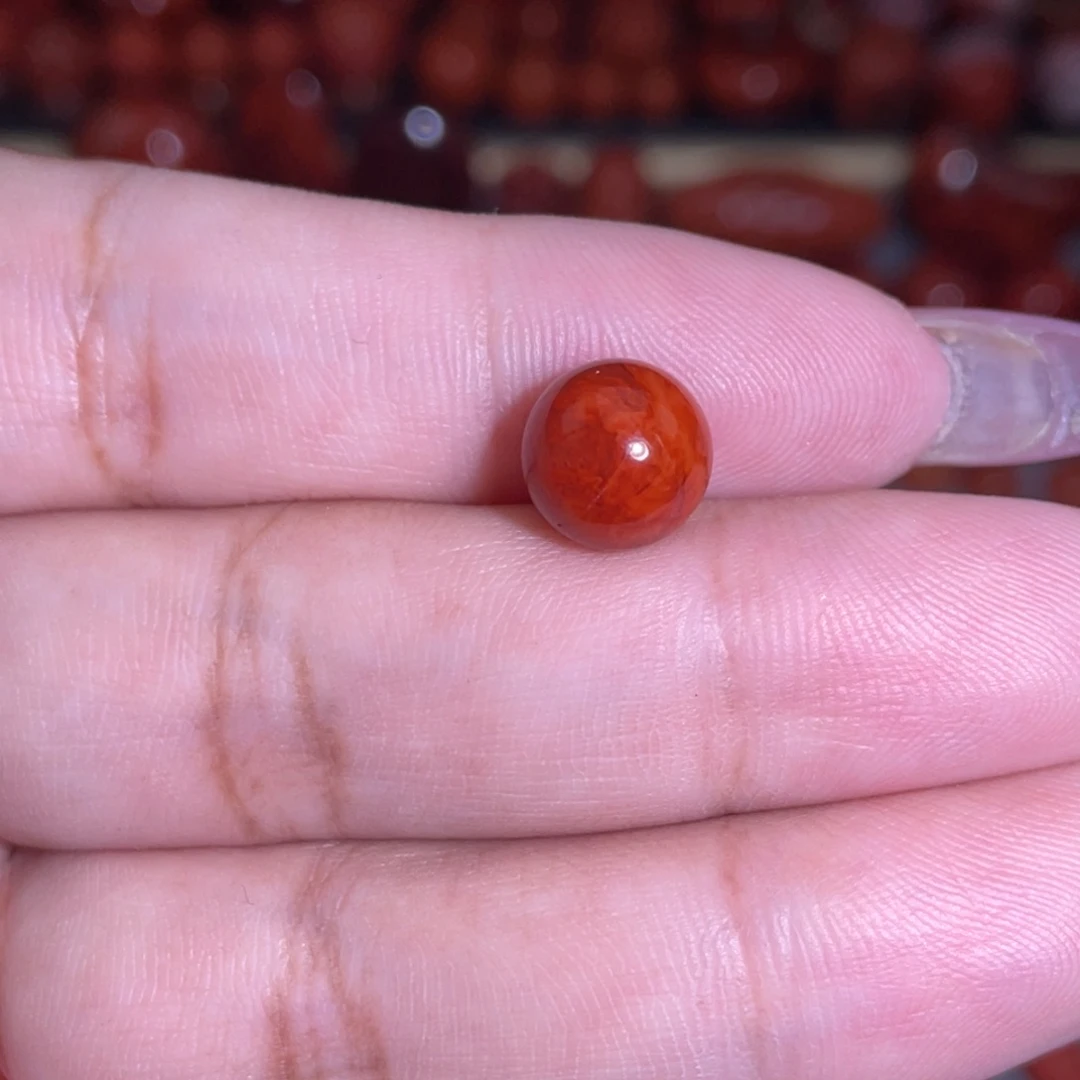 南红玛瑙未镶嵌瓦西圆珠卡9