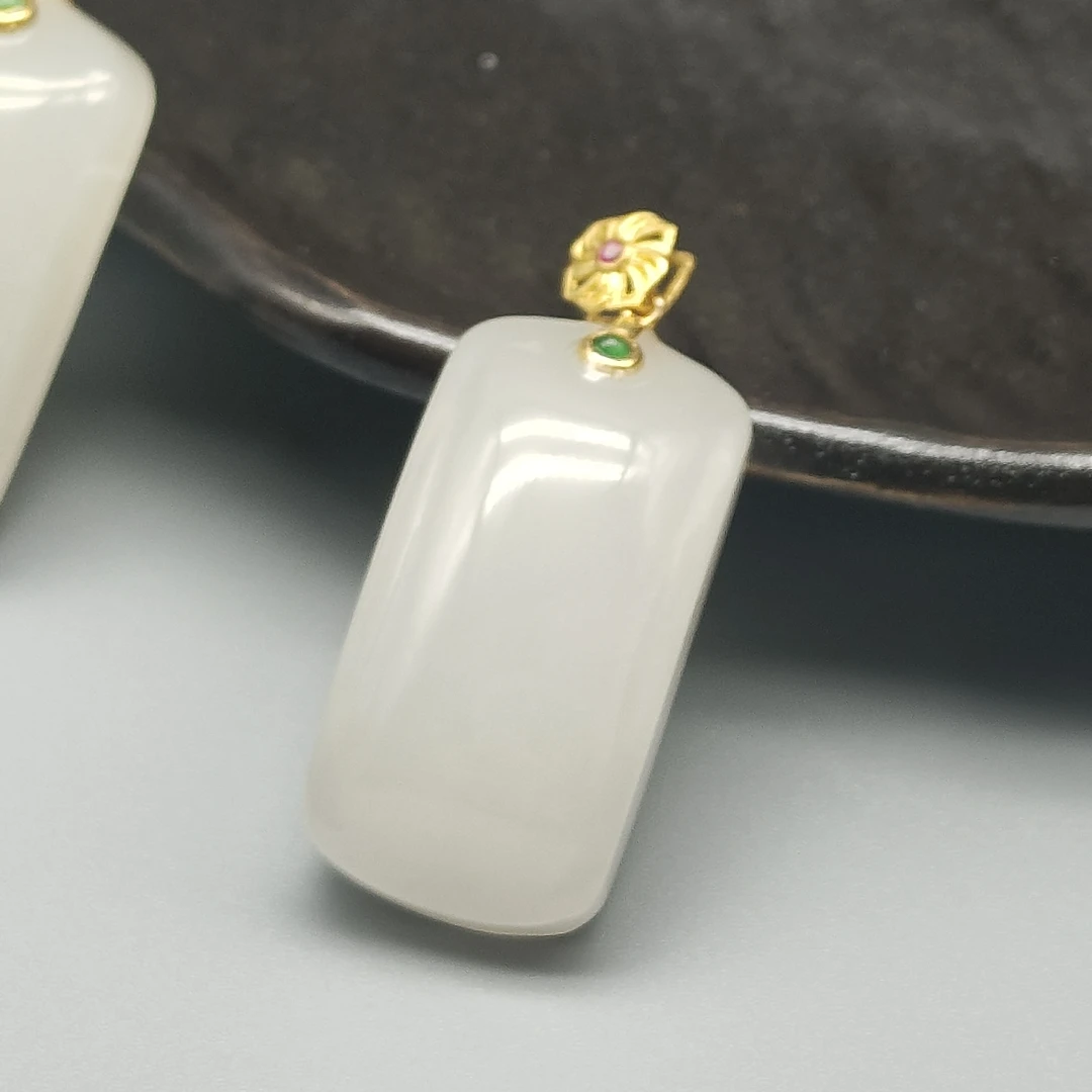 【老王好物优选】by0823-天然和田玉藕粉无事牌吊坠多样性发一