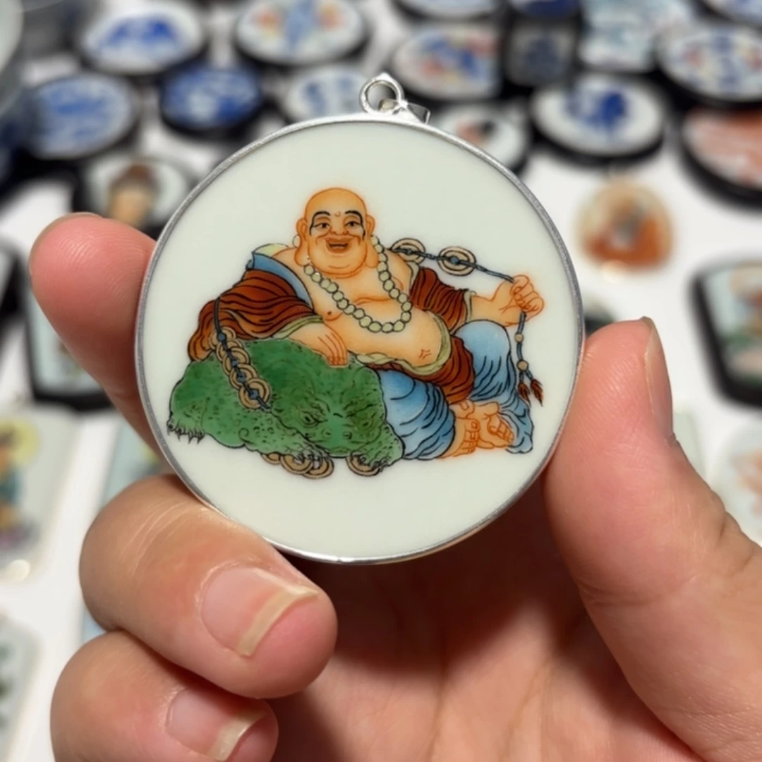 平***生瓷片弥勒佛挂件一个