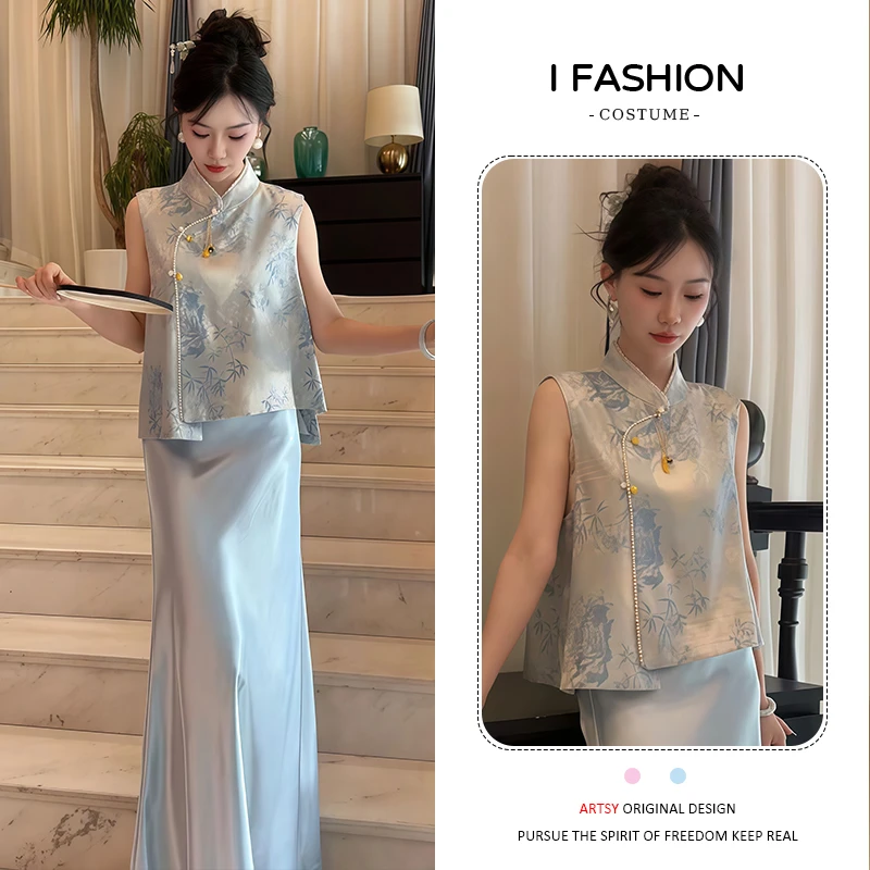 2025年夏季新款新中式国风坎肩马夹女士小个子设计感百搭背心上衣