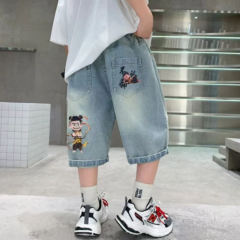 男童牛仔短裤2025夏季新款儿童中裤中童薄款七分裤牛仔裤男童短裤