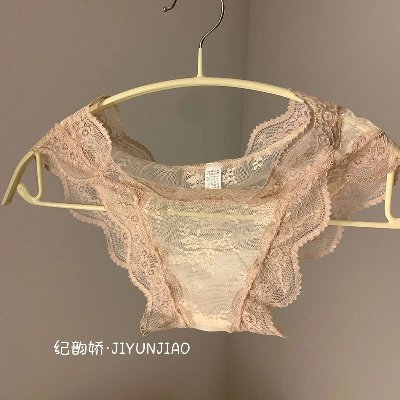 法式宫廷性感蕾丝内裤女士舒适透明甜美纯欲低腰三角裤女纯欲系