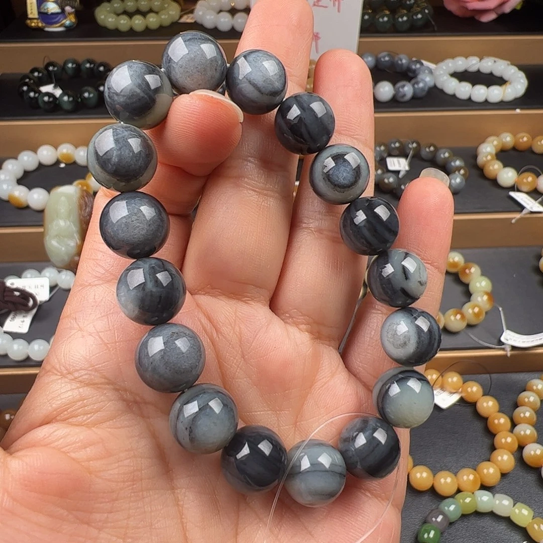 和田玉未镶嵌手链新疆籽青花特色卡12