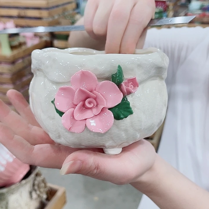 有孔，凑10元包邮陶瓷花盆发货！