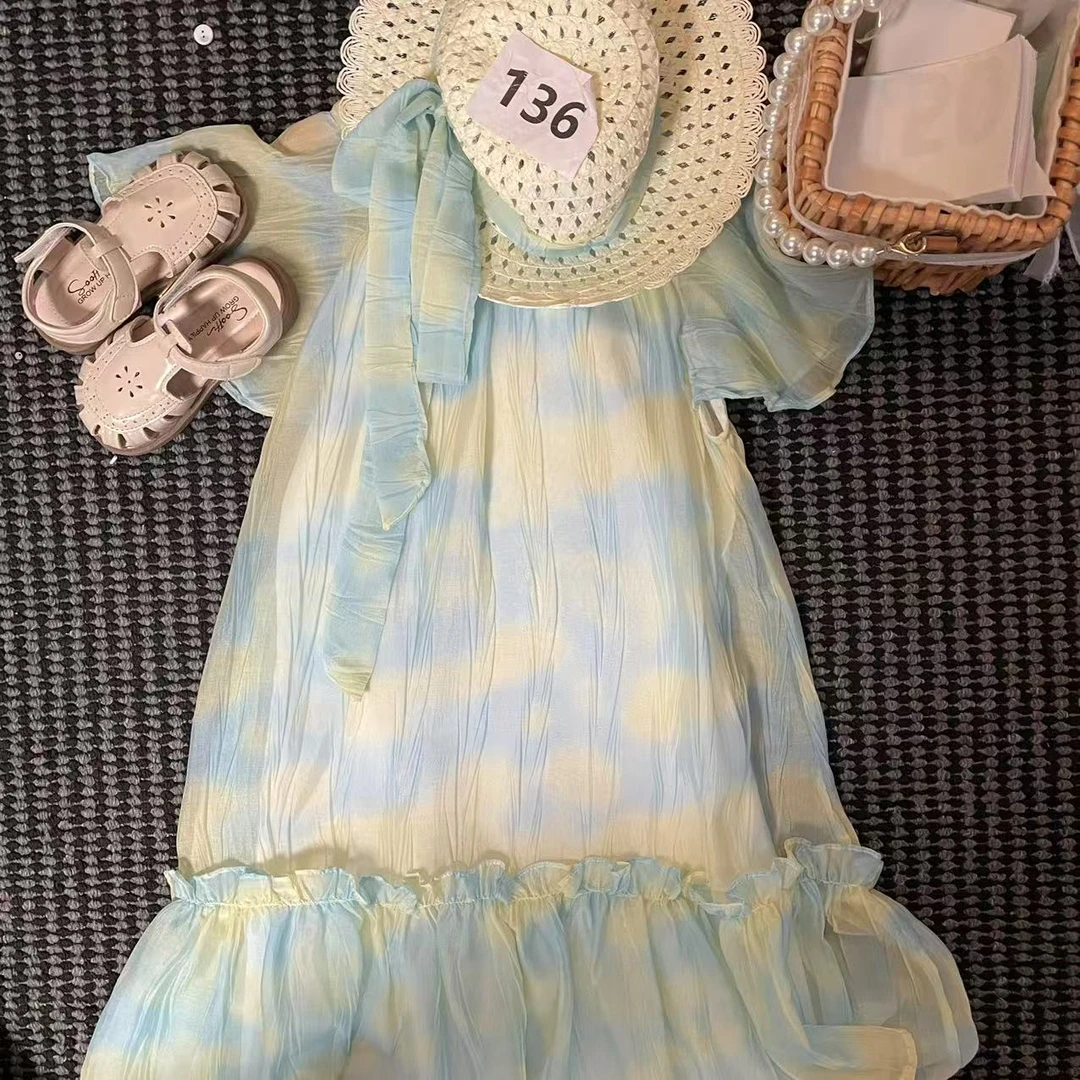 【63】-女童学院风套装夏季2025新款儿童服装卡通两件套136