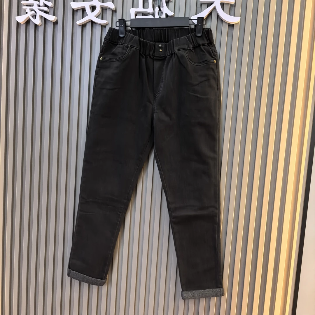 2537（薄款直薄绒）小脚牛仔裤女款长裤