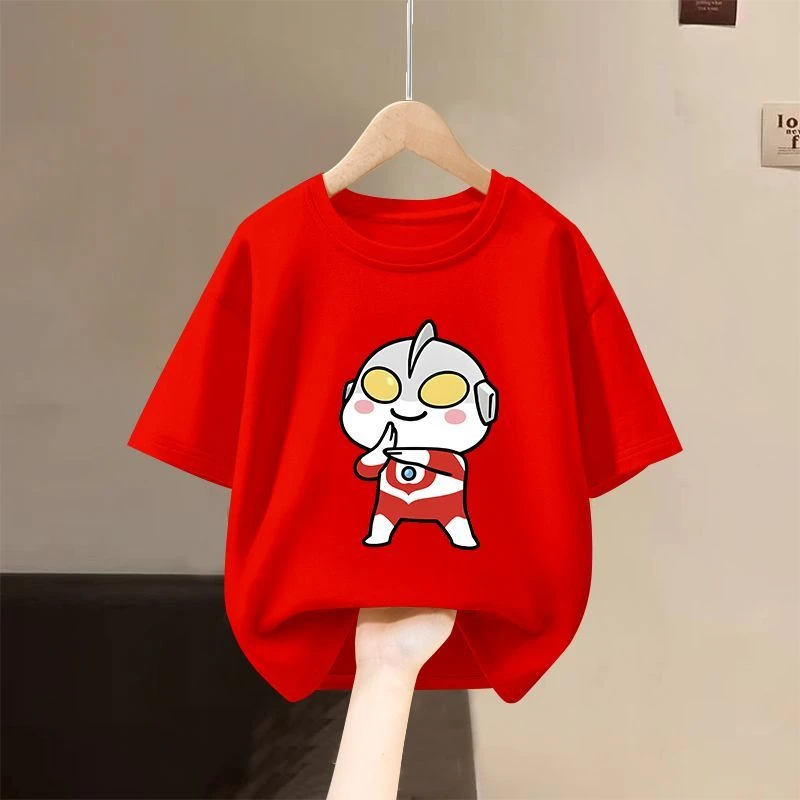 儿童短袖T恤夏季新款卡通印花透气男女孩上衣A类纯棉儿童短袖ins