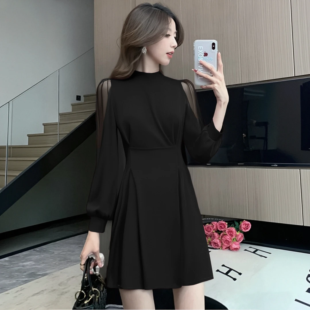 A2025法式礼服日常可穿气质高级显瘦短款千金感miu系连衣裙D3336
