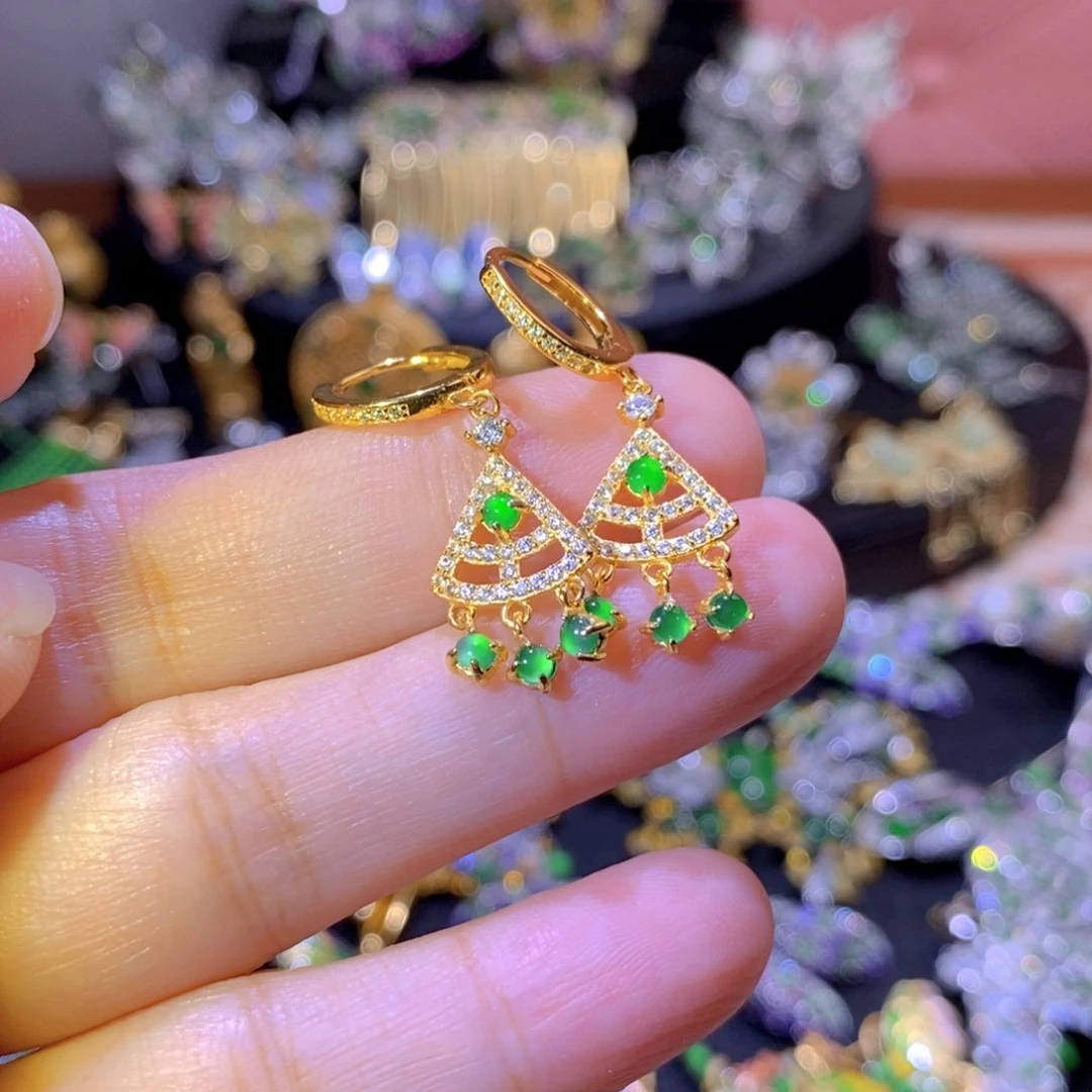 翡翠银S925镶嵌吊坠(赠链)