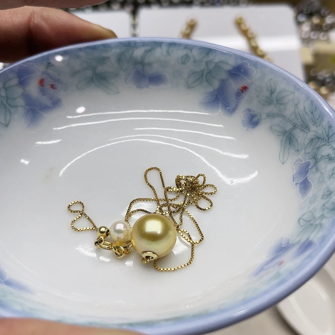 海水珍珠银S925镶嵌颈饰