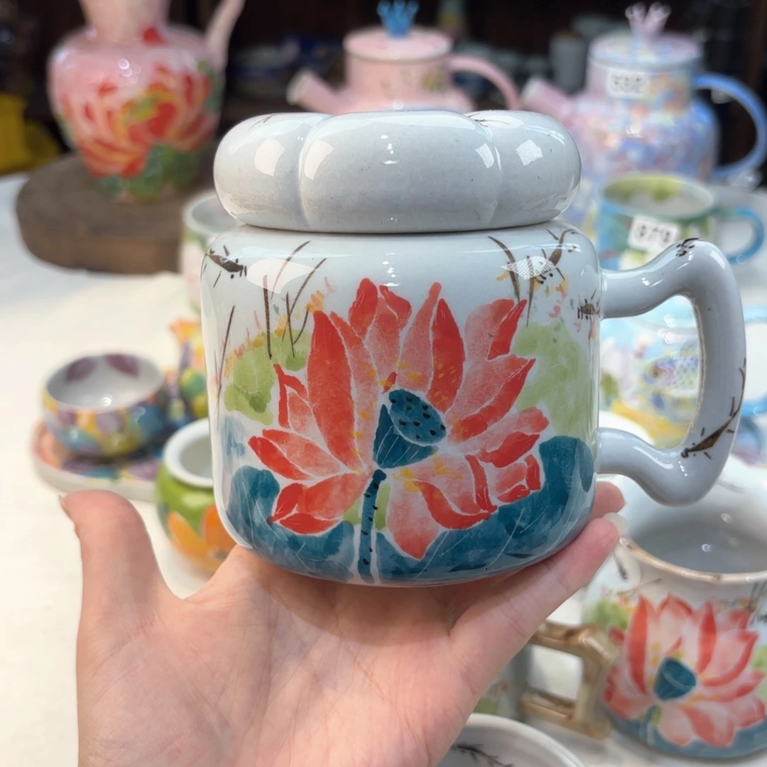 景德镇手绘高温釉下彩陶瓷茶具