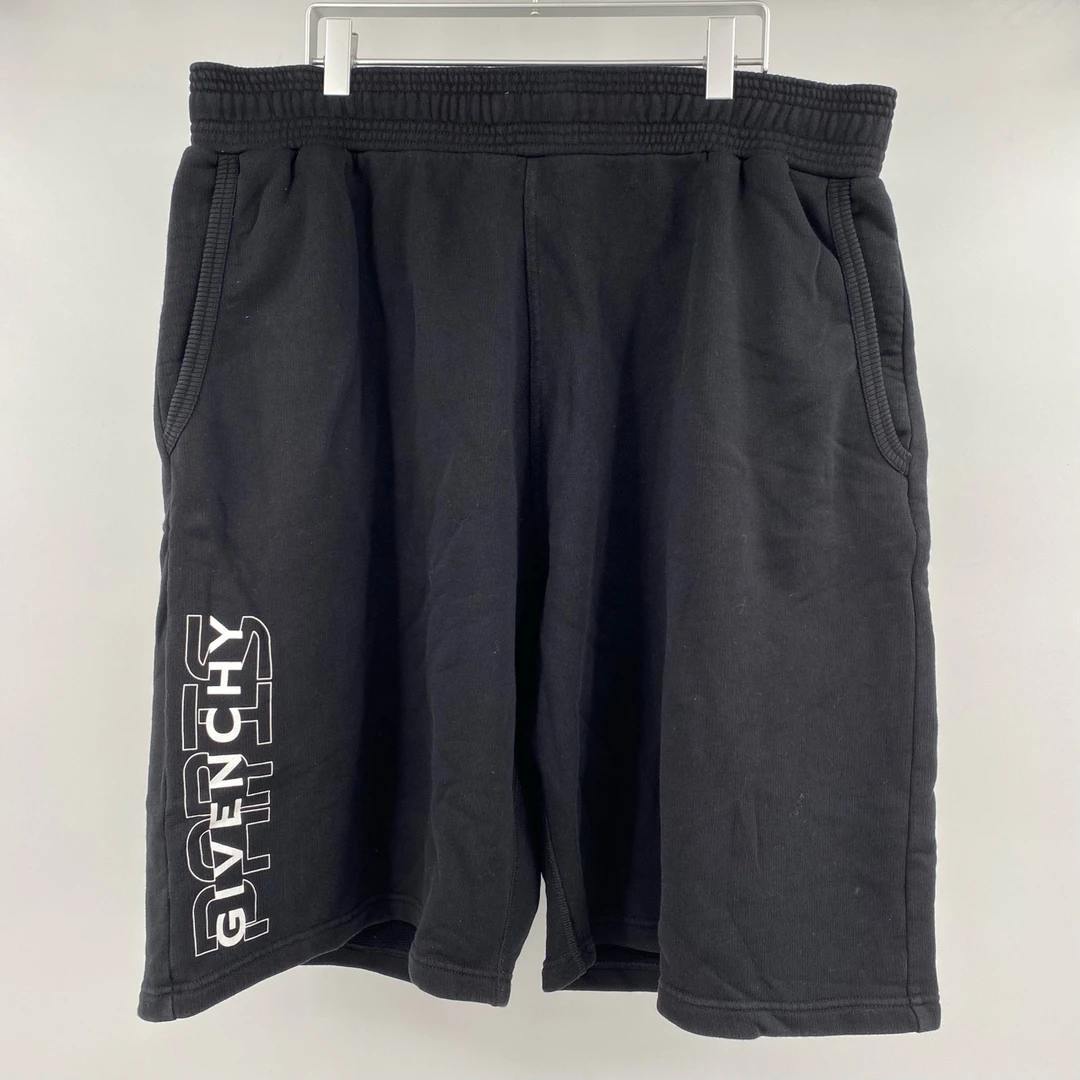 全新未使用 Givenchy/纪梵希 字母印花黑色短裤 XXL