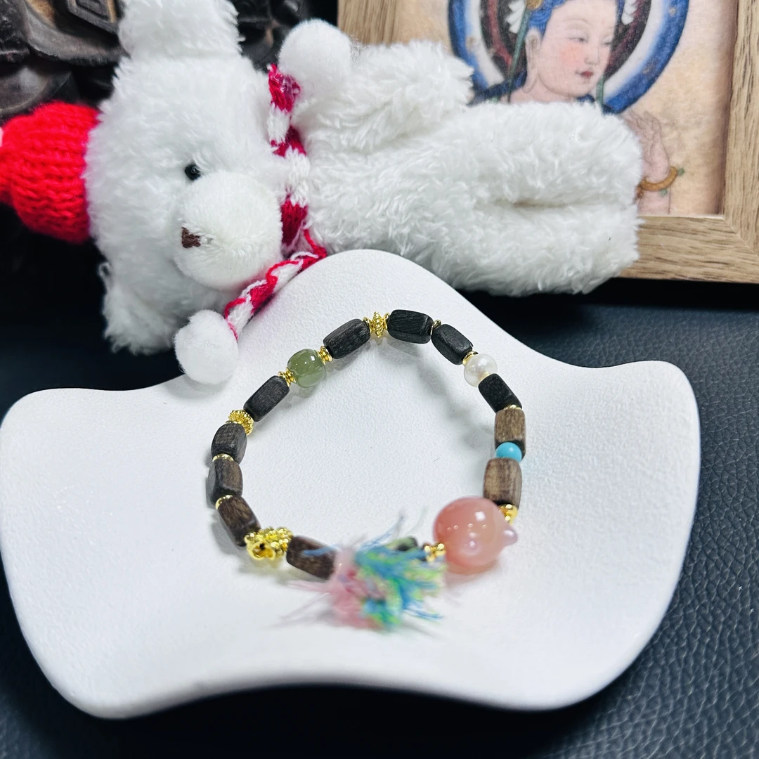 非金属木质手链 【手工定制】设计款盐源老油沉方糖手串A33百搭