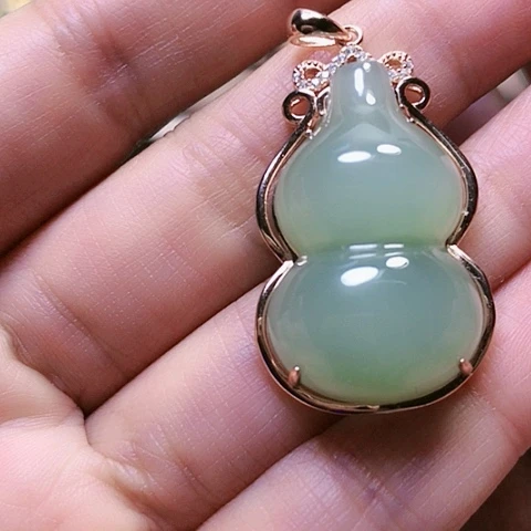 和田玉挂件银S925镶嵌