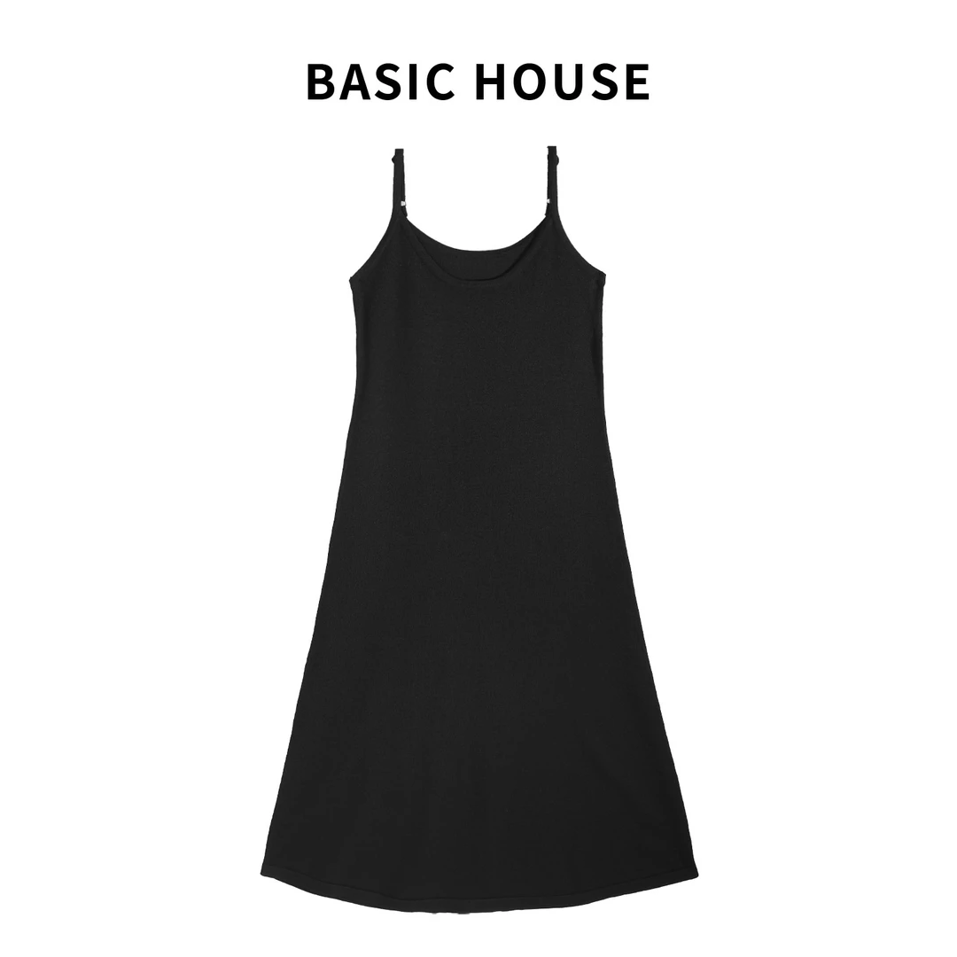 Basic House/百家好吊带连衣裙女休闲时尚百搭新款夏季长裙子