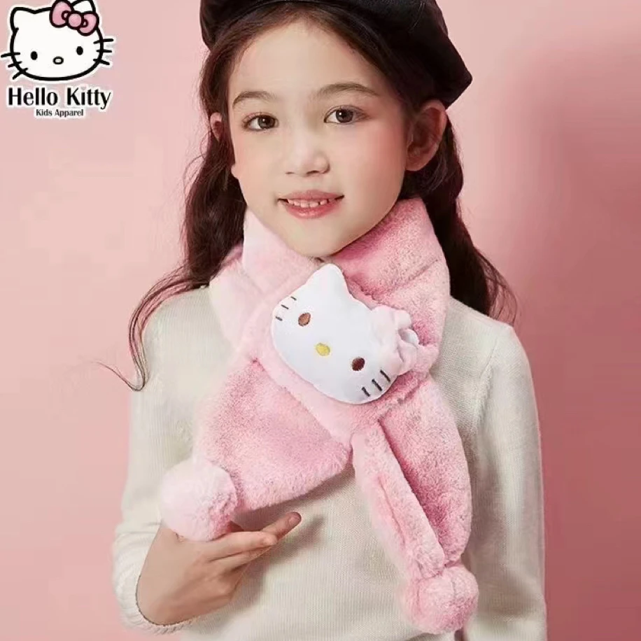 女童冬季保暖围脖卡通可爱毛绒围巾围巾