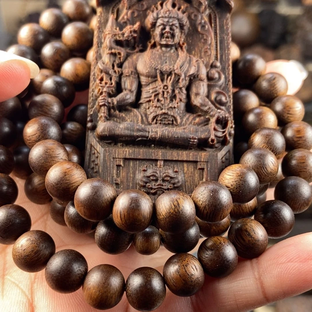 沉香手串非****室越南芽庄白棋楠十沉香木牌