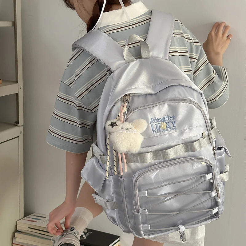 高颜值可爱星星书包2025新款大容量双肩包初中高中女生百搭背包