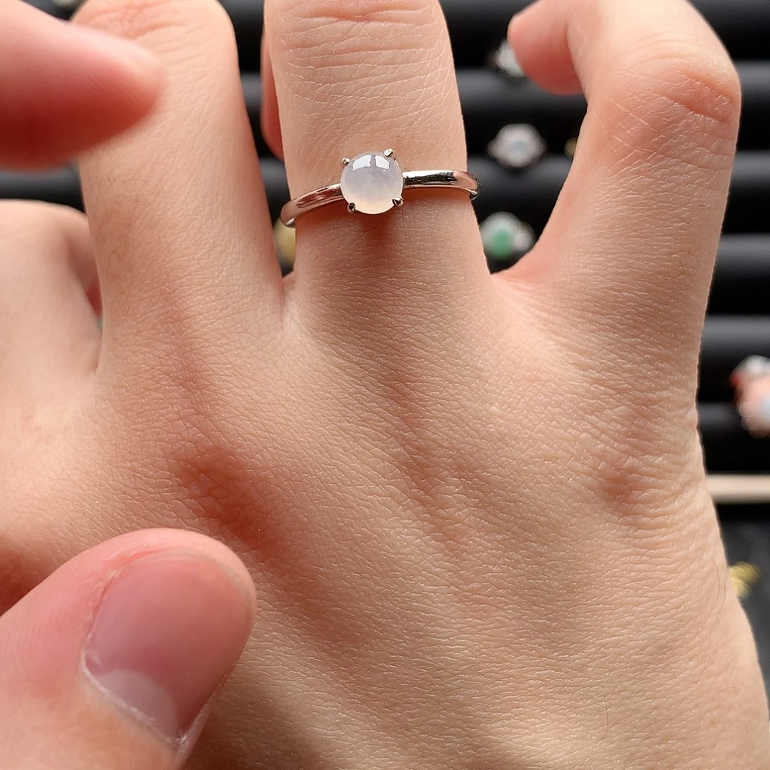 翡翠戒指银S925镶嵌0027