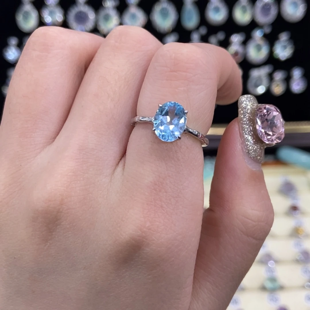 戒指银S925镶嵌托帕石