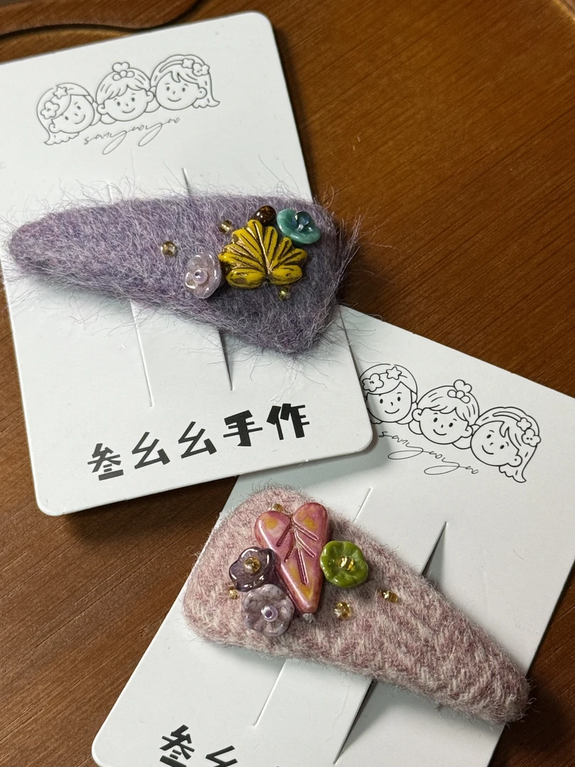 叁幺幺原创手工发夹130-190时尚百搭可爱卡通新款