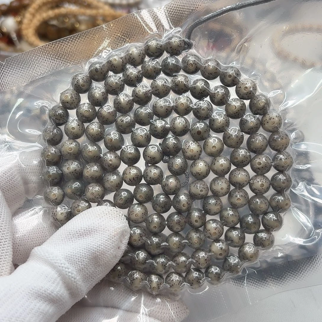 星月菩提吊坠117梵天糯冰月留白8圆108