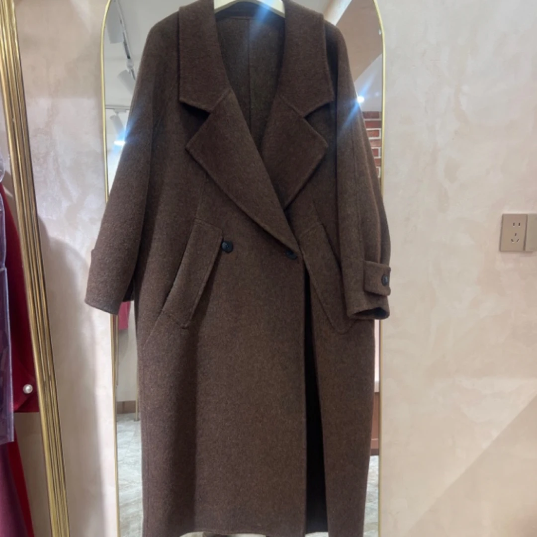 高端羊毛舒服百搭长大衣灰色（孤品）